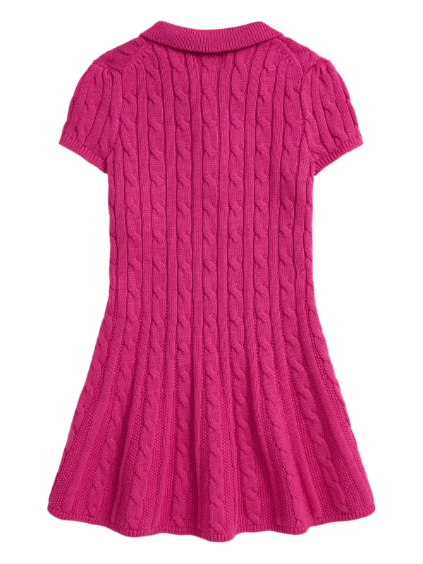 POLO RALPH LAUREN KIDS cable-knit short-sleeve Dress | Pink | FARFETCH GE POLO RALPH LAUREN KIDS cable-knit short-sleeve Dress | Pink | FARFETCH GE