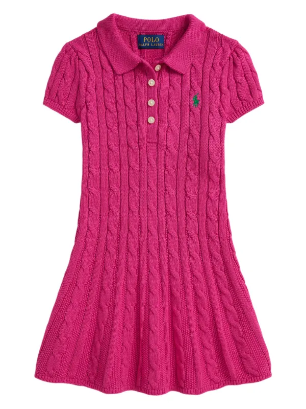 POLO RALPH LAUREN KIDS ケーブルニット ショートスリーブワンピース