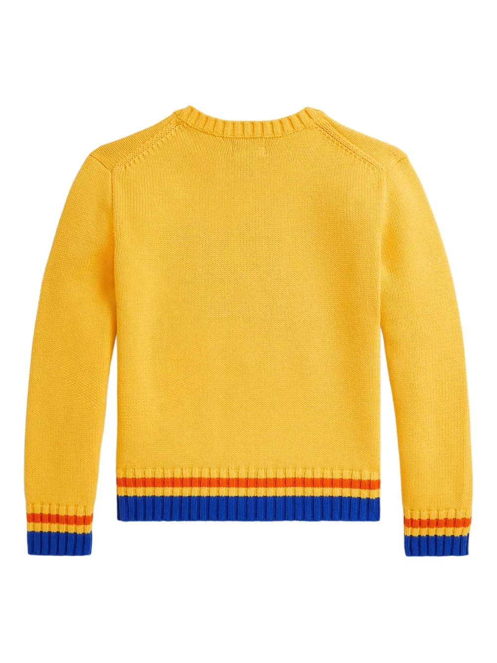 POLO RALPH LAUREN KIDS Polo Player intarsia gebreide trui Geel