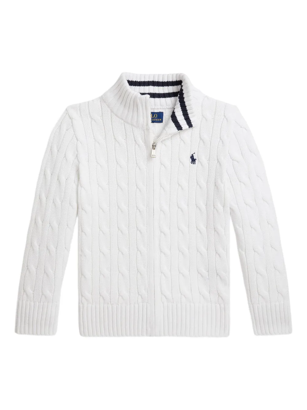 POLO RALPH LAUREN KIDS Cardigan con zip - Bianco