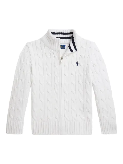 POLO RALPH LAUREN KIDS cable-knit full-zip cardigan