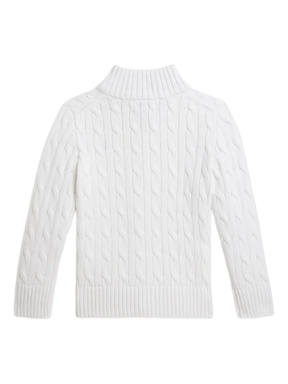 POLO RALPH LAUREN KIDS Kabelgebreid vest met rits Wit