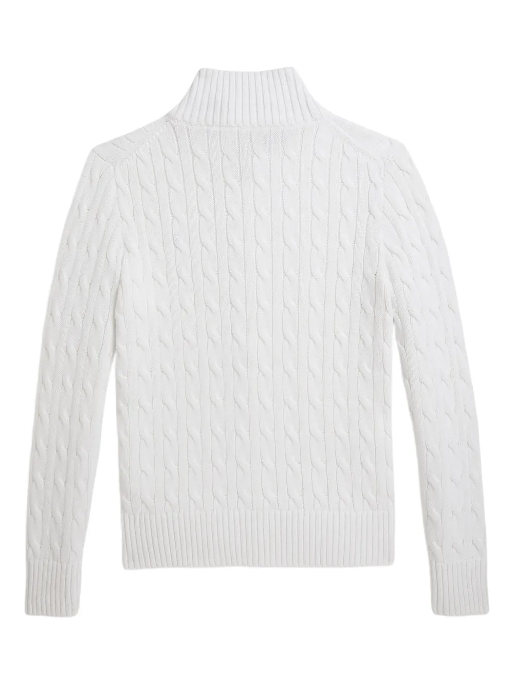 POLO RALPH LAUREN KIDS Kabelgebreid vest met rits Wit