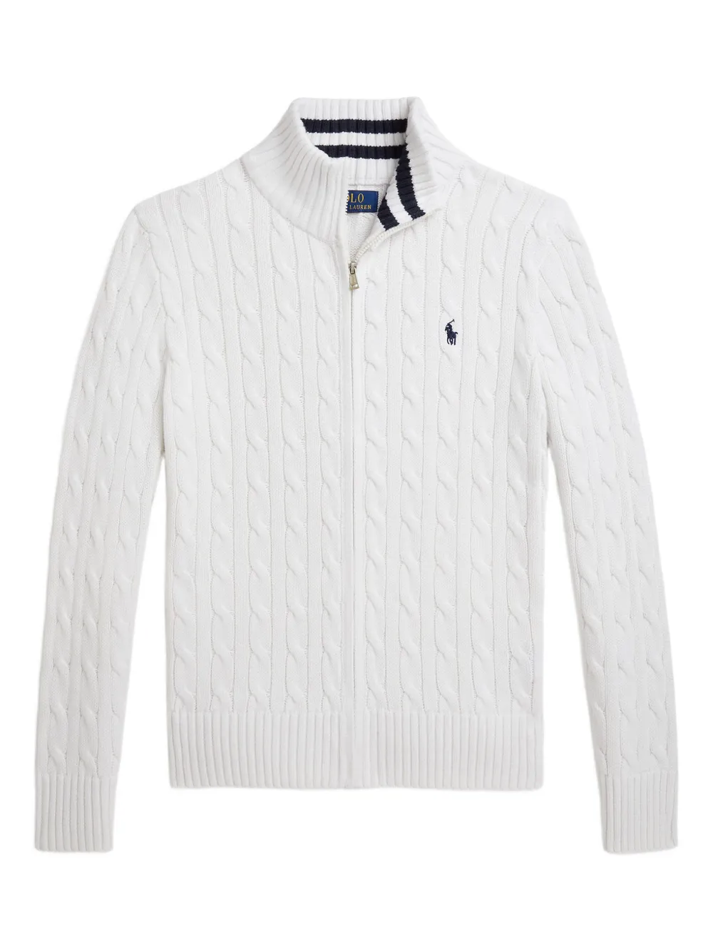 POLO RALPH LAUREN KIDS Cardigan con zip - Bianco