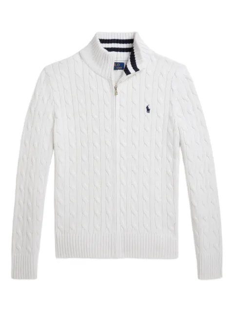 POLO RALPH LAUREN KIDS cable-knit full-zip cardigan