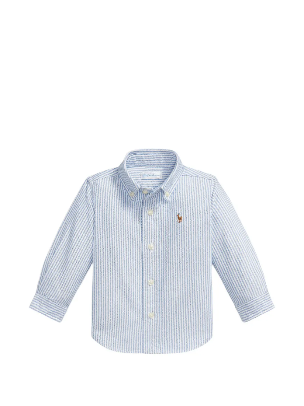 POLO RALPH LAUREN KIDS striped embroidered shirt - Blu