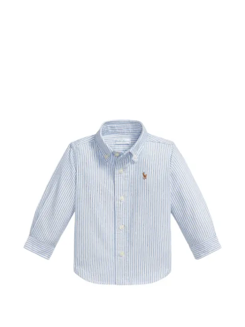 POLO RALPH LAUREN KIDS camisa con rayas bordadas
