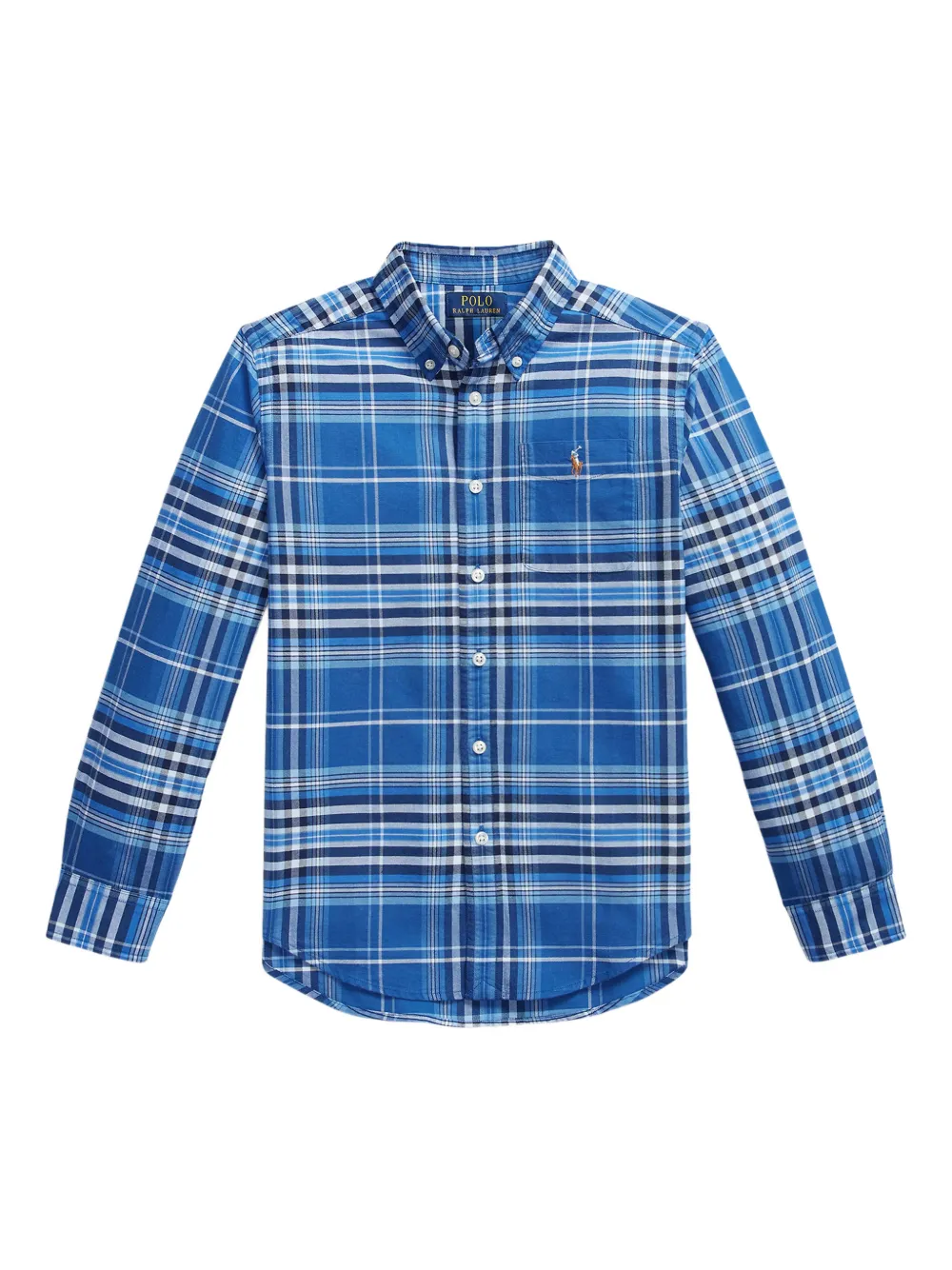 POLO RALPH LAUREN KIDS plaid embroidered shirt - Blu