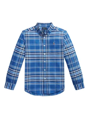 Ralph Lauren Boys Shirt Plaid Long-Sleeve Button Down 6, Boy's, Blue