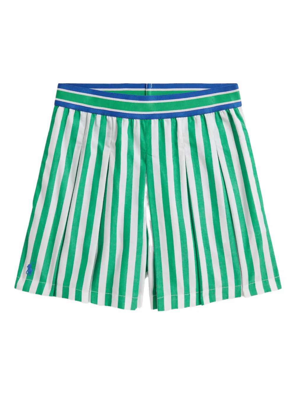 Polo Ralph Lauren Striped-pattern Pleated Shorts In Green