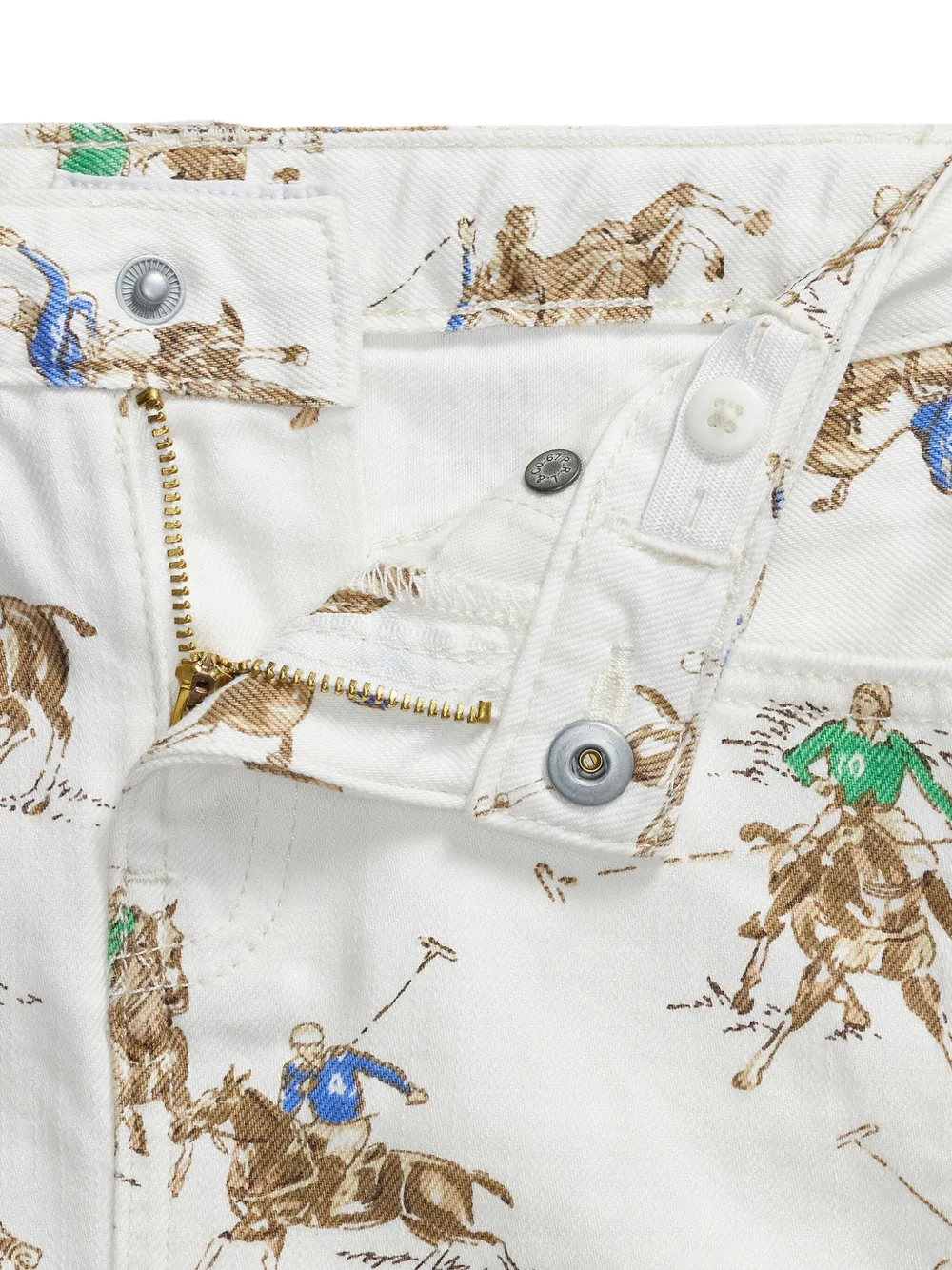 POLO RALPH LAUREN KIDS Mini-spijkerrok met ruiterprint Wit