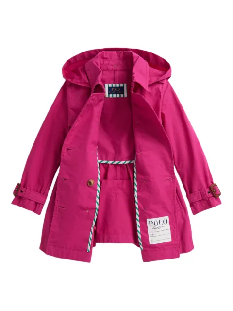 POLO RALPH LAUREN KIDS gabardina con doble botonadura y capucha