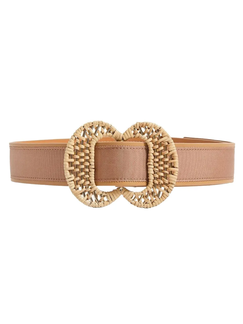 Pamela Munson Woven Buckle Belt In Neutral
