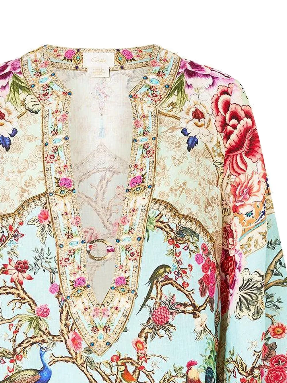 Camilla Sultans And Queens V-neck mini dress - Beige