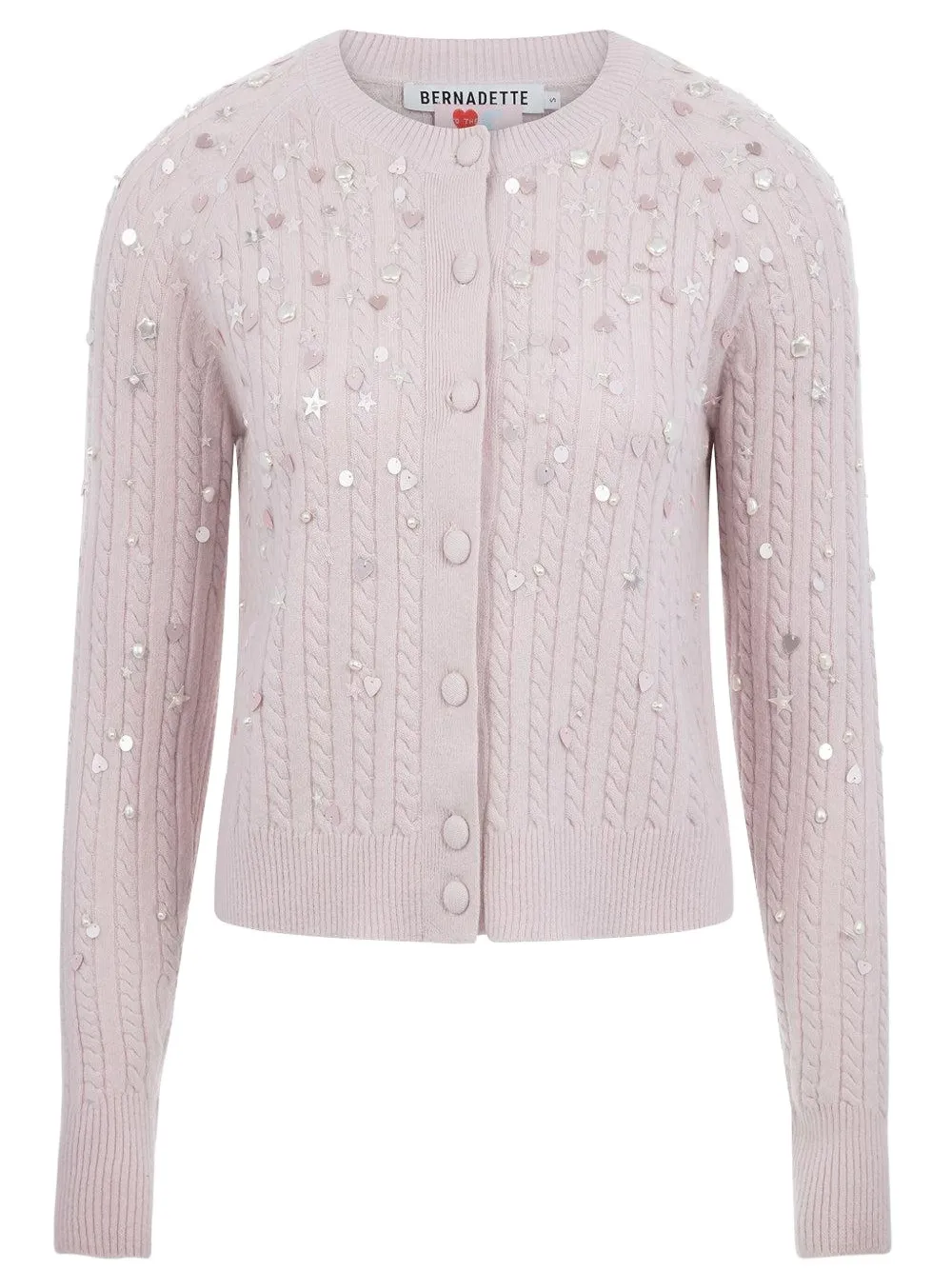Bernadette Gilberte Embellished Cardigan In Pink