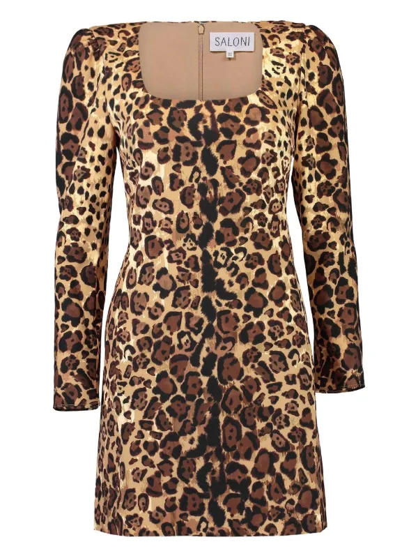 saloni long sleeve dress Jacqui Long Dress in Jardine Duckegg  SALONI