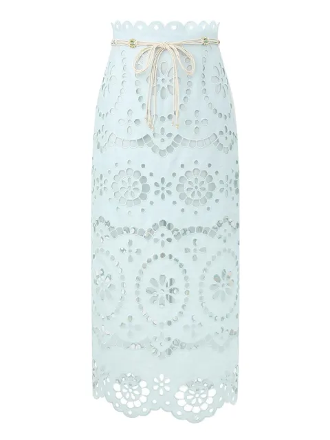 ZIMMERMANN Awaken embroidered midi skirt