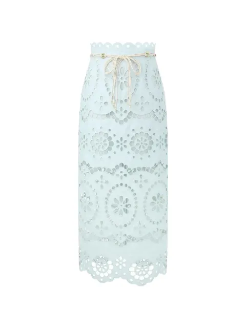 ZIMMERMANN Awaken embroidered midi skirt