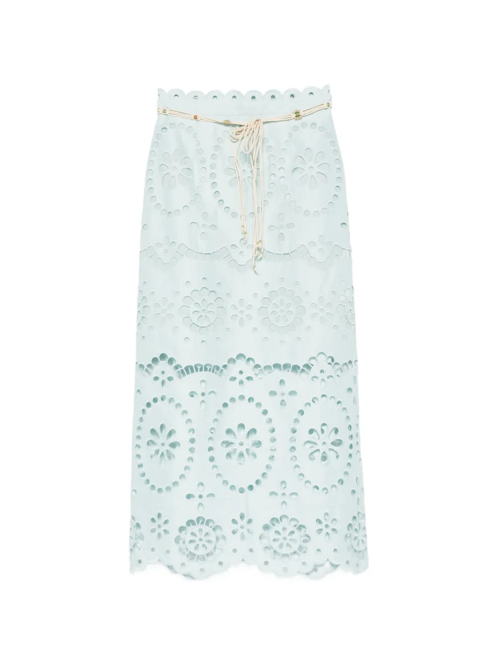 ZIMMERMANN Awaken embroidered midi skirt - Blu