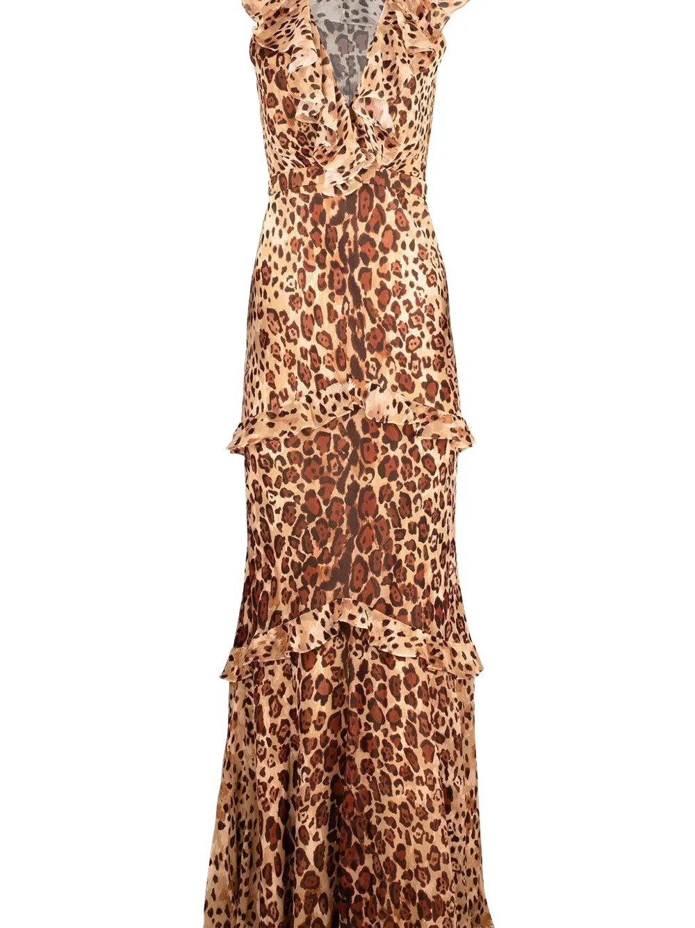 Saloni Rita ruffled maxi dress - Beige