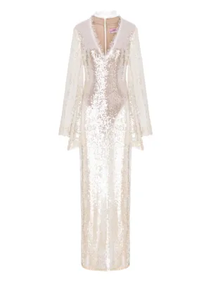 sachin and babi light blue dress Jovani 43623 White/Gold Sequin Gown with Open Back main image 0