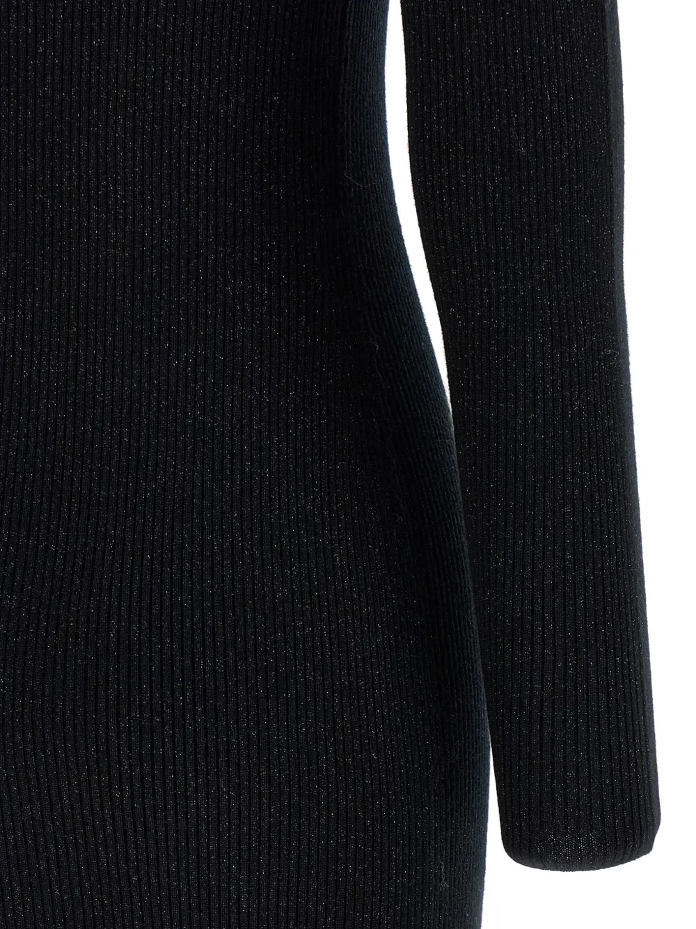 Weekend Max Mara Ribbed Mock-neck Mini Dress In Black