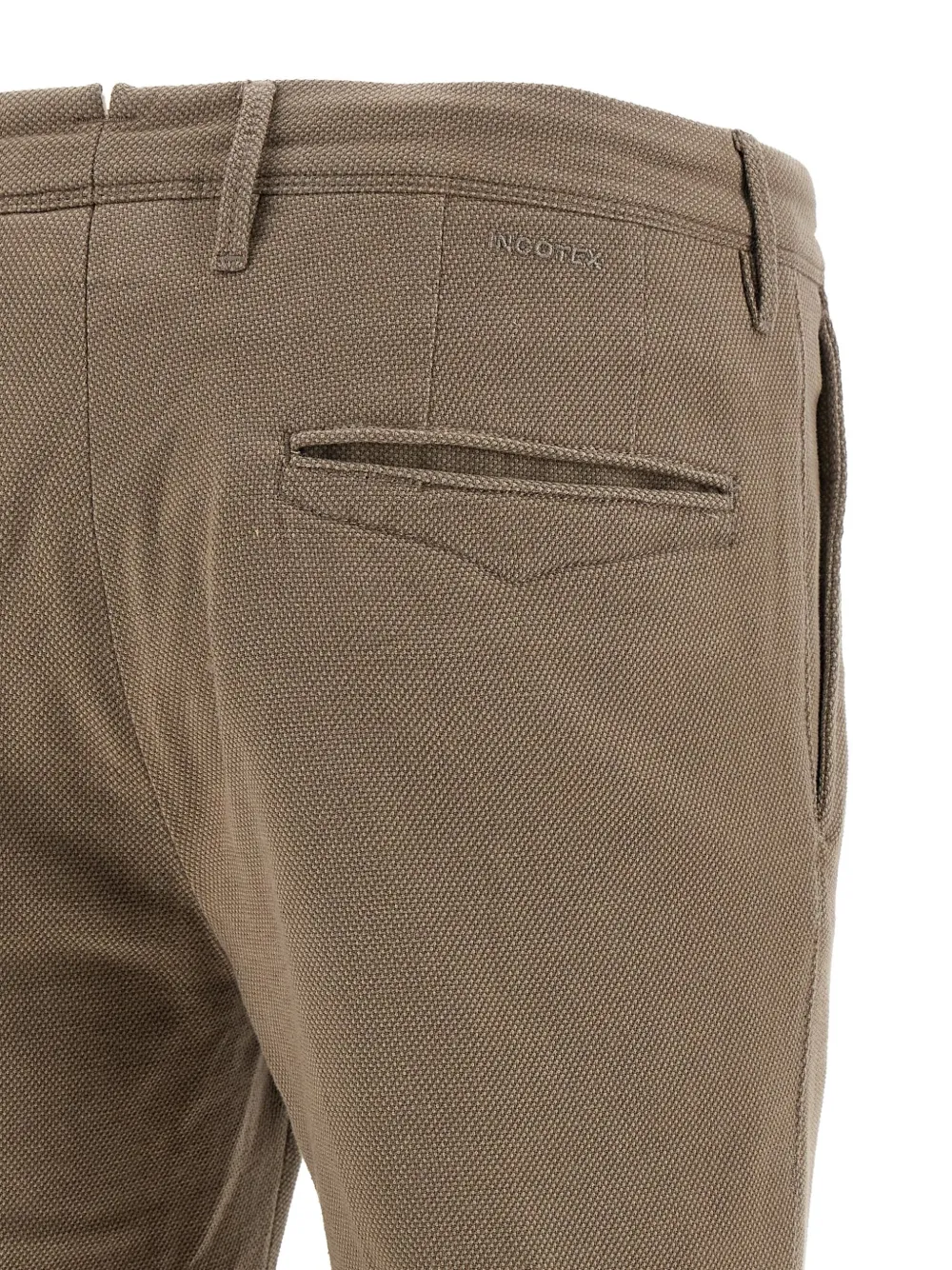 Incotex Broek met geborduurd logo Beige