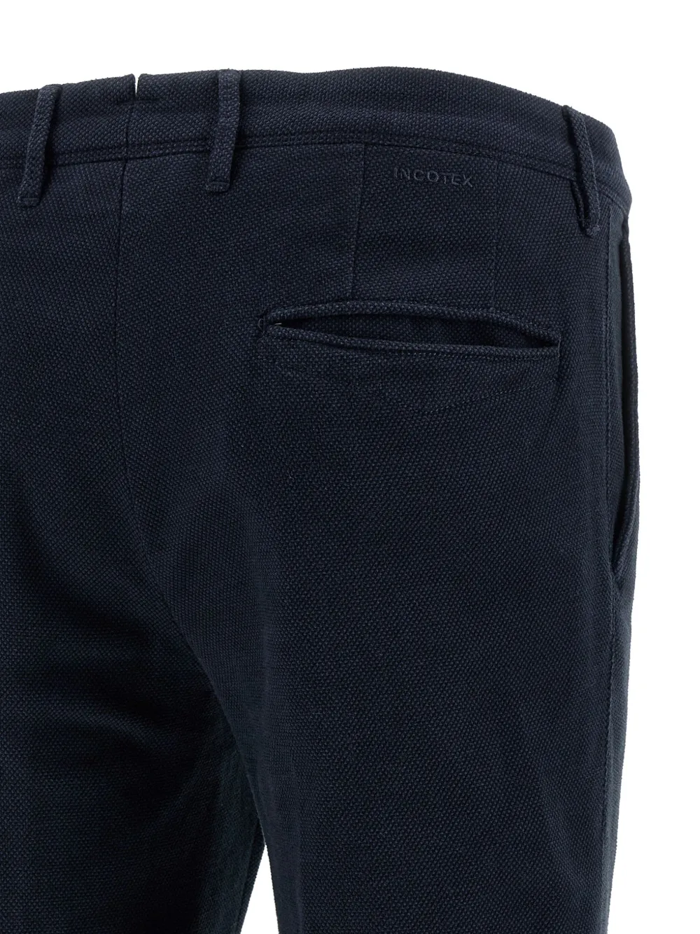 Incotex Broek met geborduurd logo Blauw