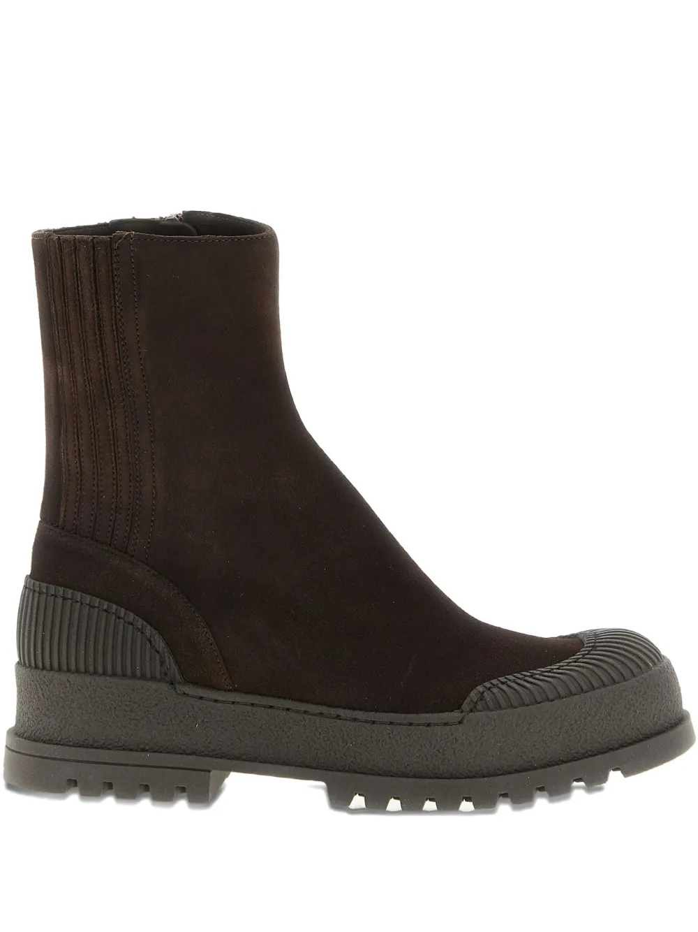 Aquazzura Rugged textured-rubber ankle boots - ブラウン