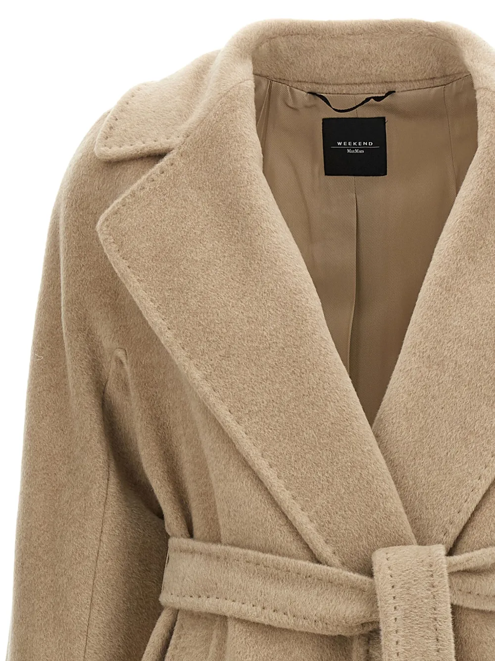Weekend Max Mara Tempera jas met ceintuur Beige