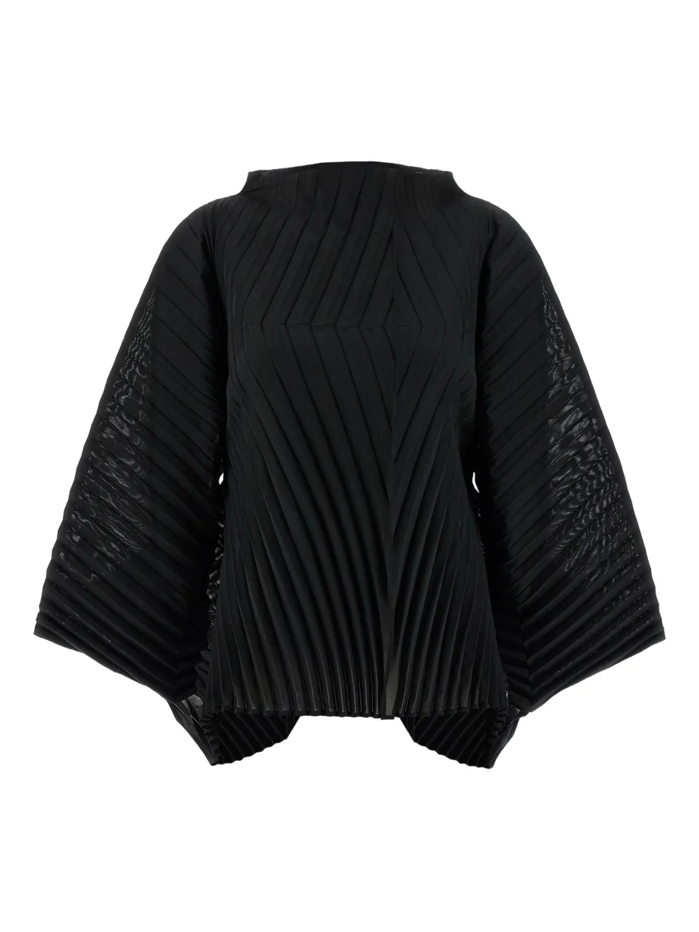 Issey Miyake Pleated Wave Blouse In Black