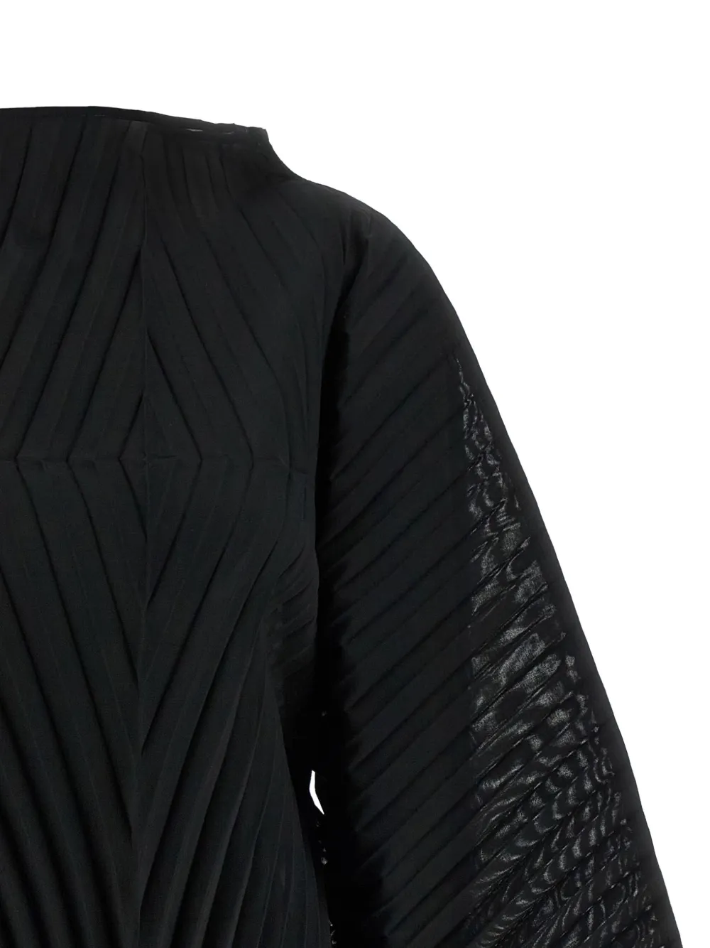 Issey Miyake Pleated Wave Blouse In Black