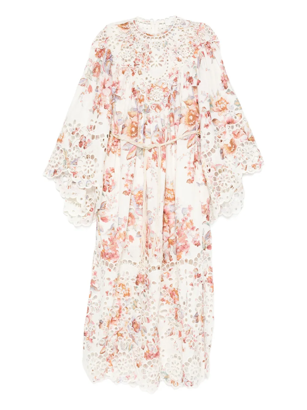 Zimmermann Awaken Embroidered Yoke Midi Dress In Multi