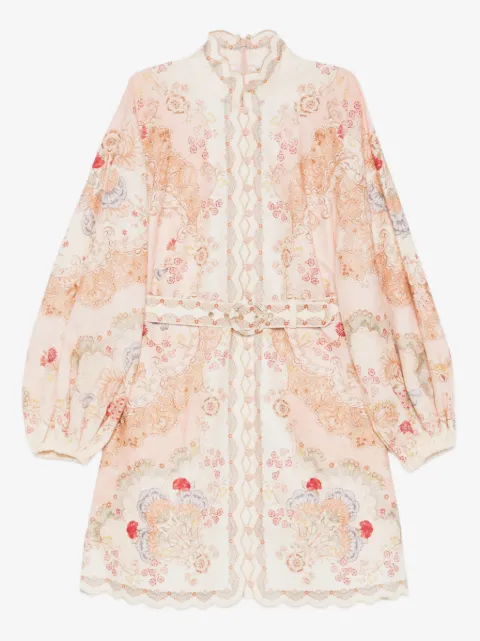 ZIMMERMANN floral-print scalloped-hem mini dress