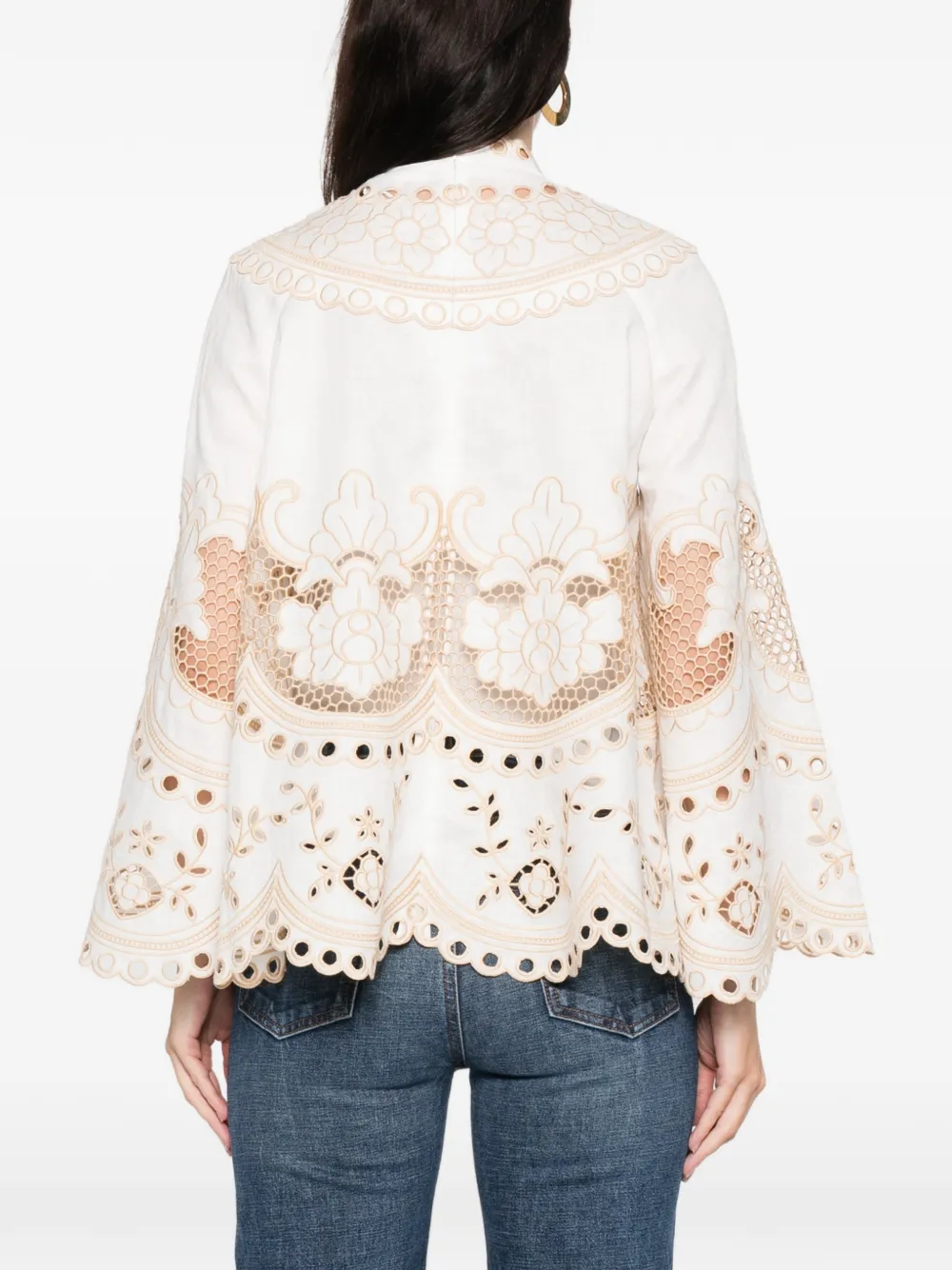 ZIMMERMANN Wanderlust blouse met borduurwerk Beige