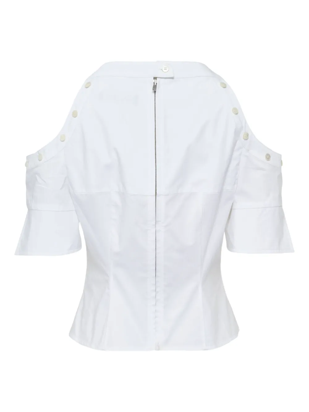 GRACE ELWOOD button detail top - Wit