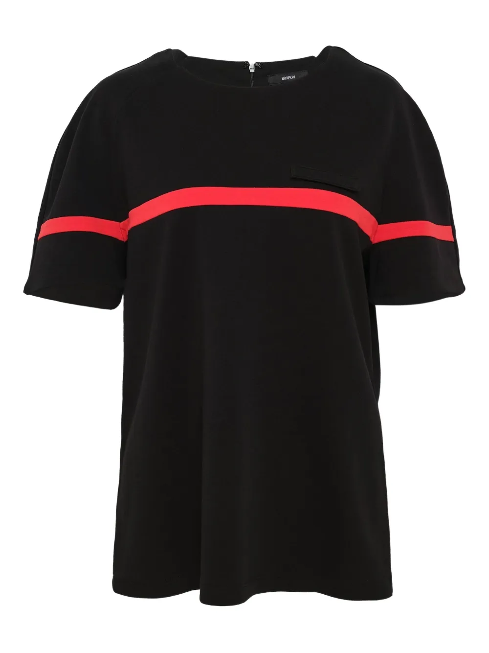 BONBOM stripe-detail T-shirt - ブラック BONBOM stripe-detail T-shirt - ブラック