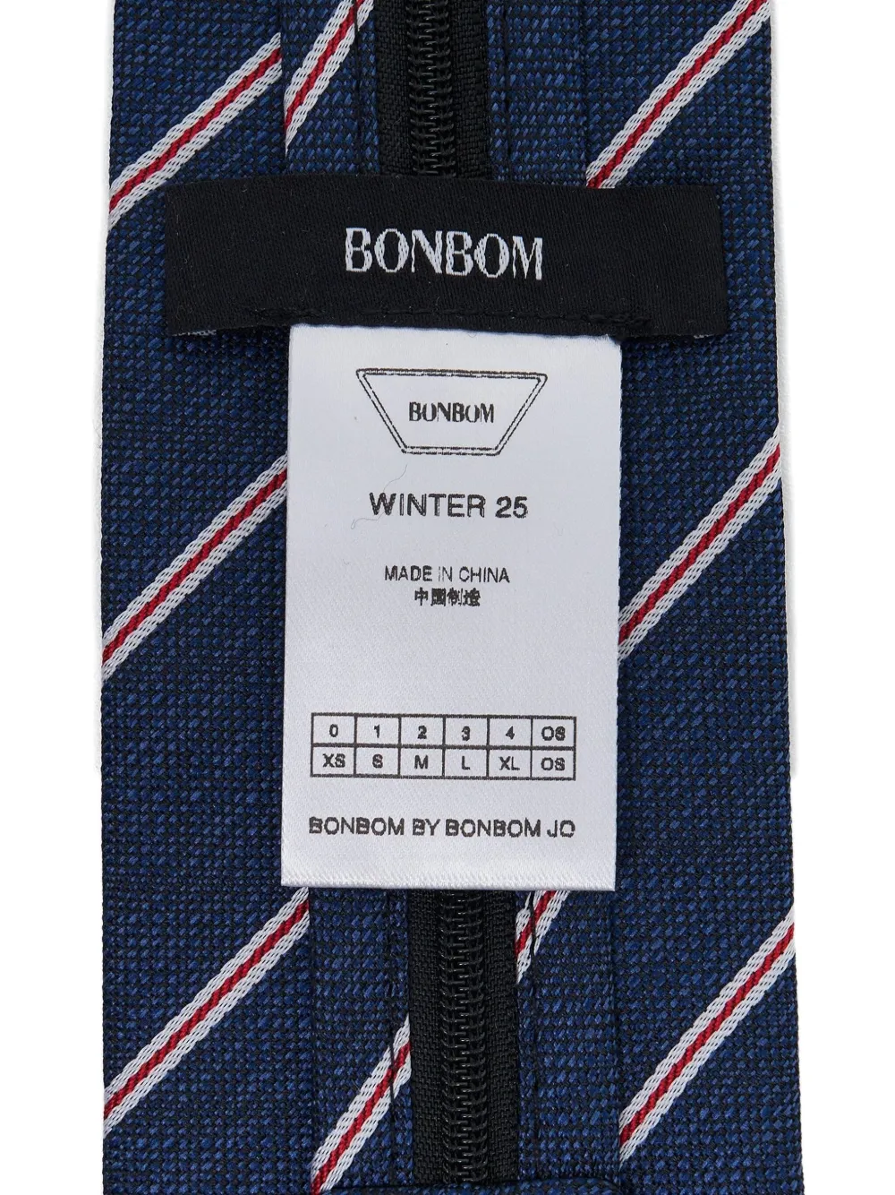 BONBOM logo-plaque striped tie - Blauw