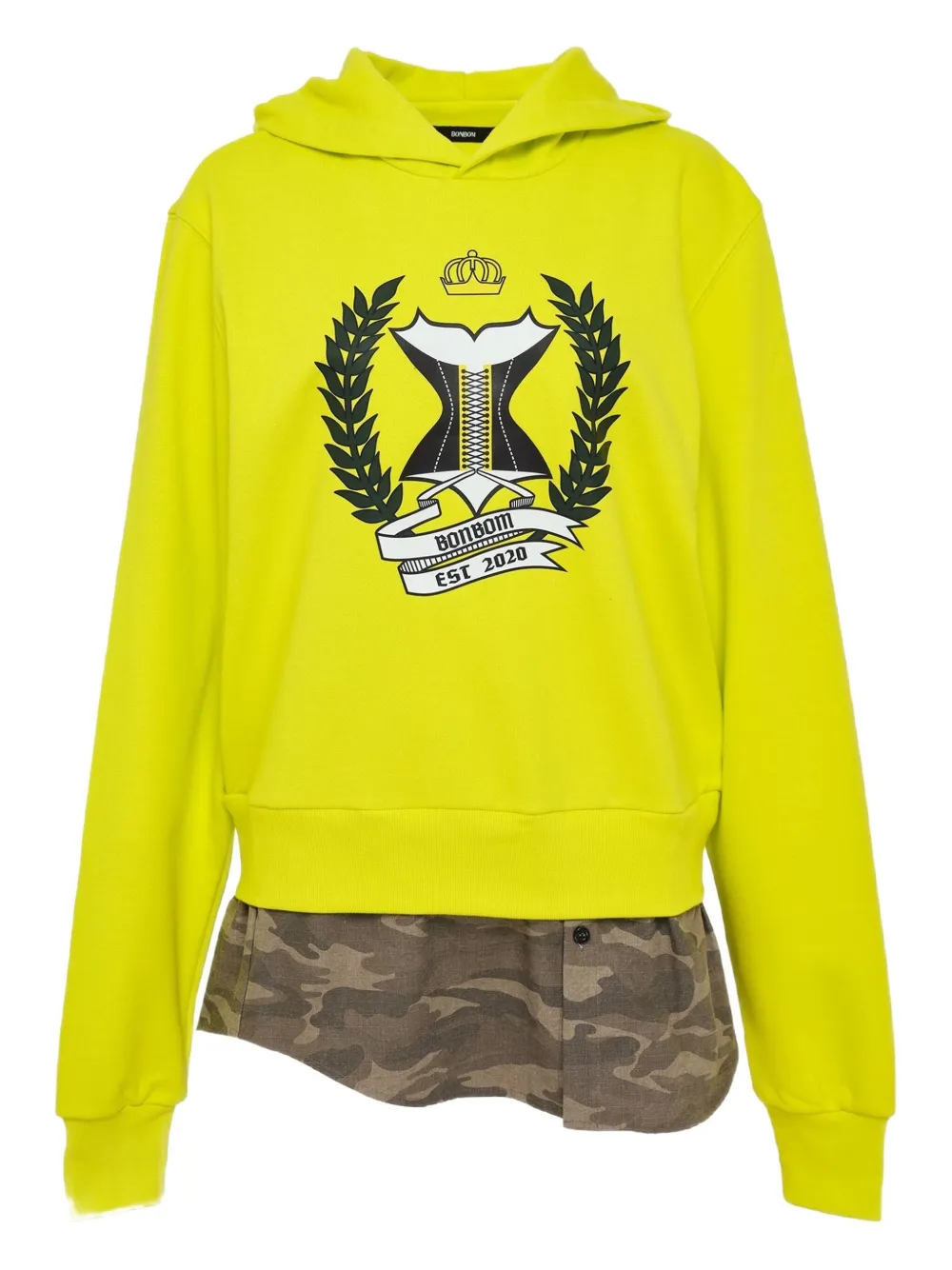 BONBOM layered-effect hoodie | Yellow | Image 1