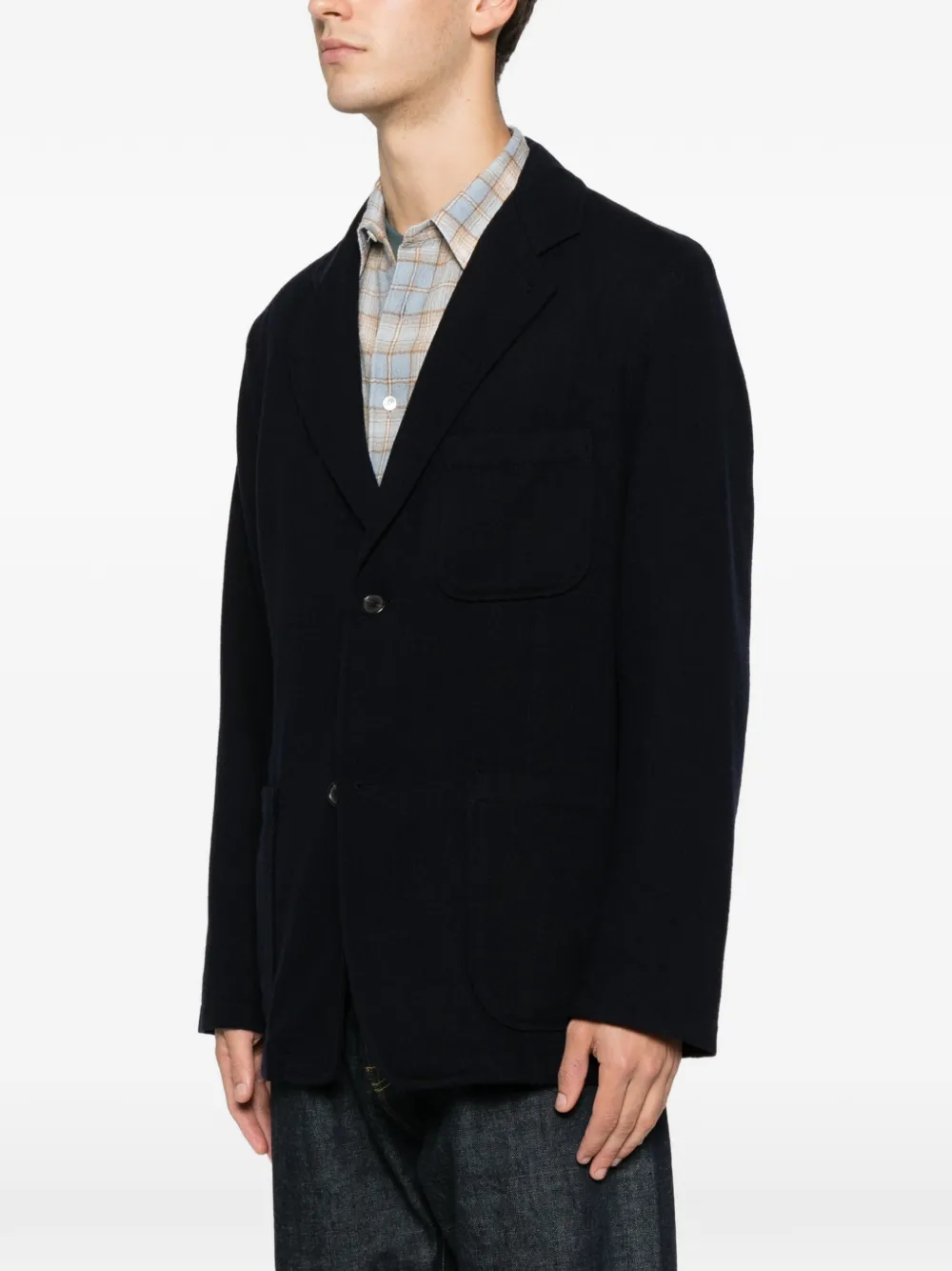 Universal Works textured blazer Blauw