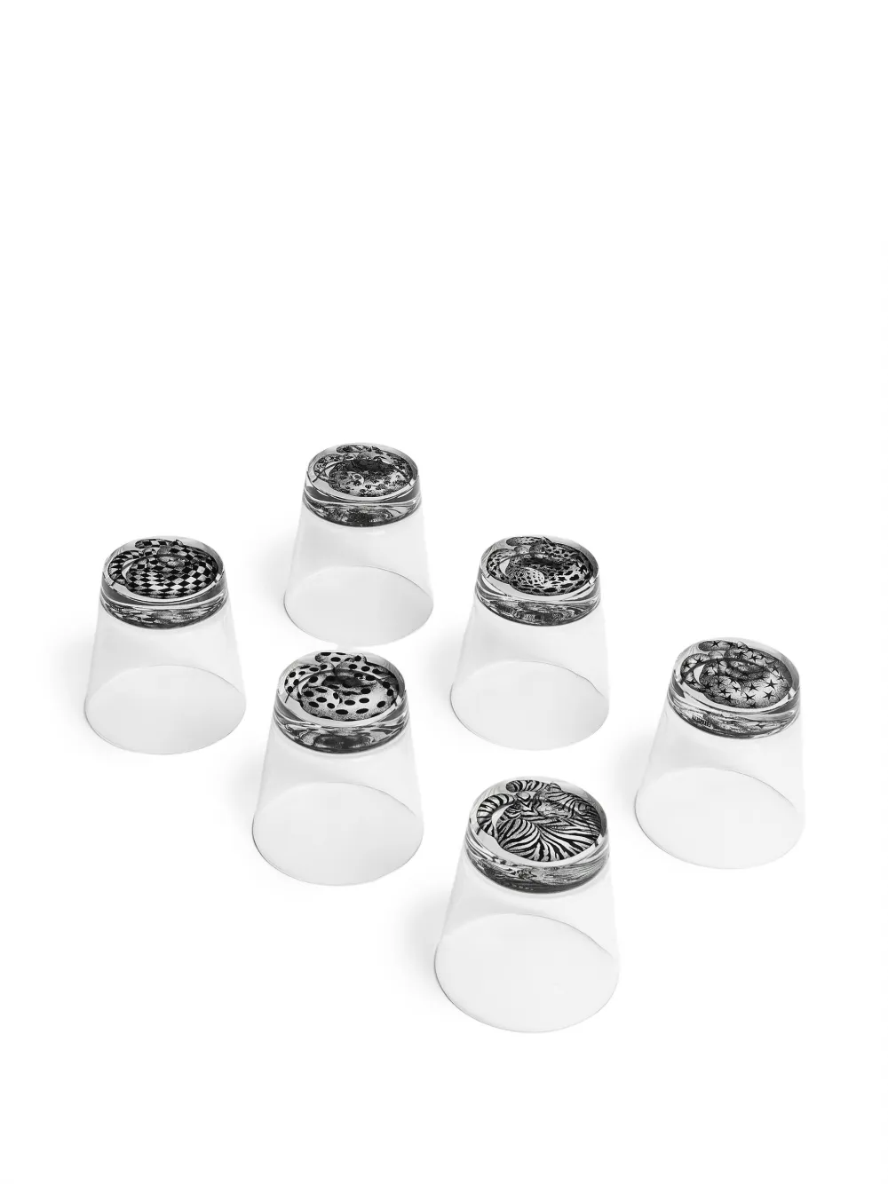 Fornasetti cat-print glasses set (set of six) | Glassware | Image 2