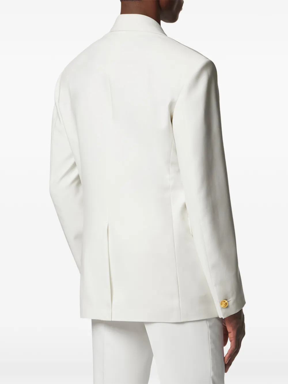 Versace Double-breasted Button-up Jacket In White