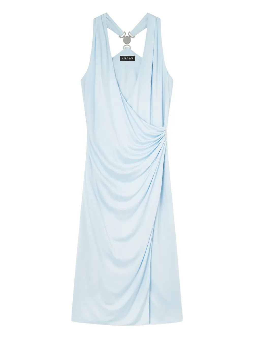Versace Abito midi smanicato con scollo a V - Blu
