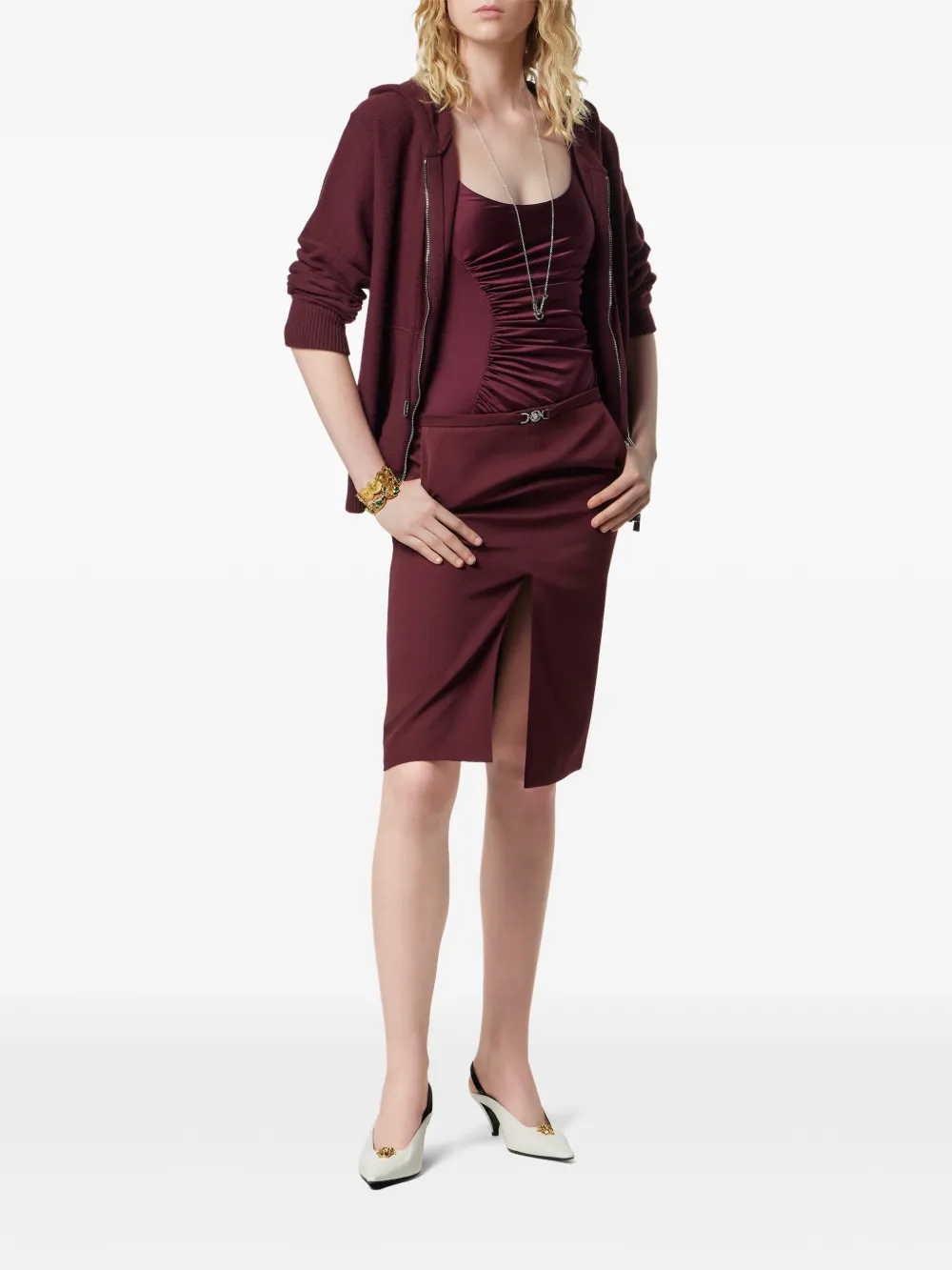 Versace Hoodie met rits - Rood