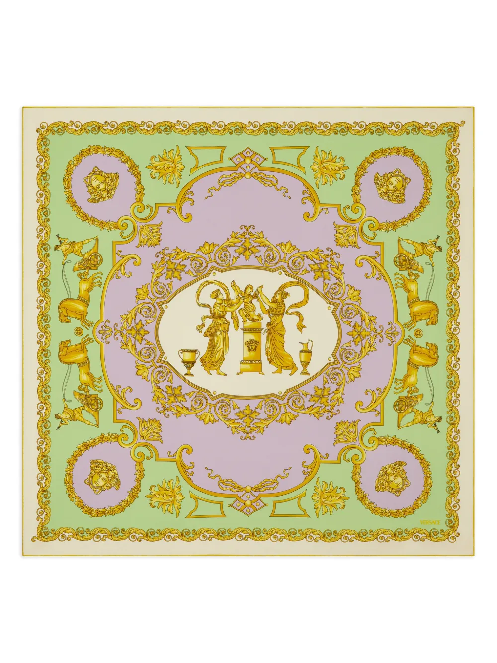 Versace Medusa-motif silk scarf | verde | Image 1