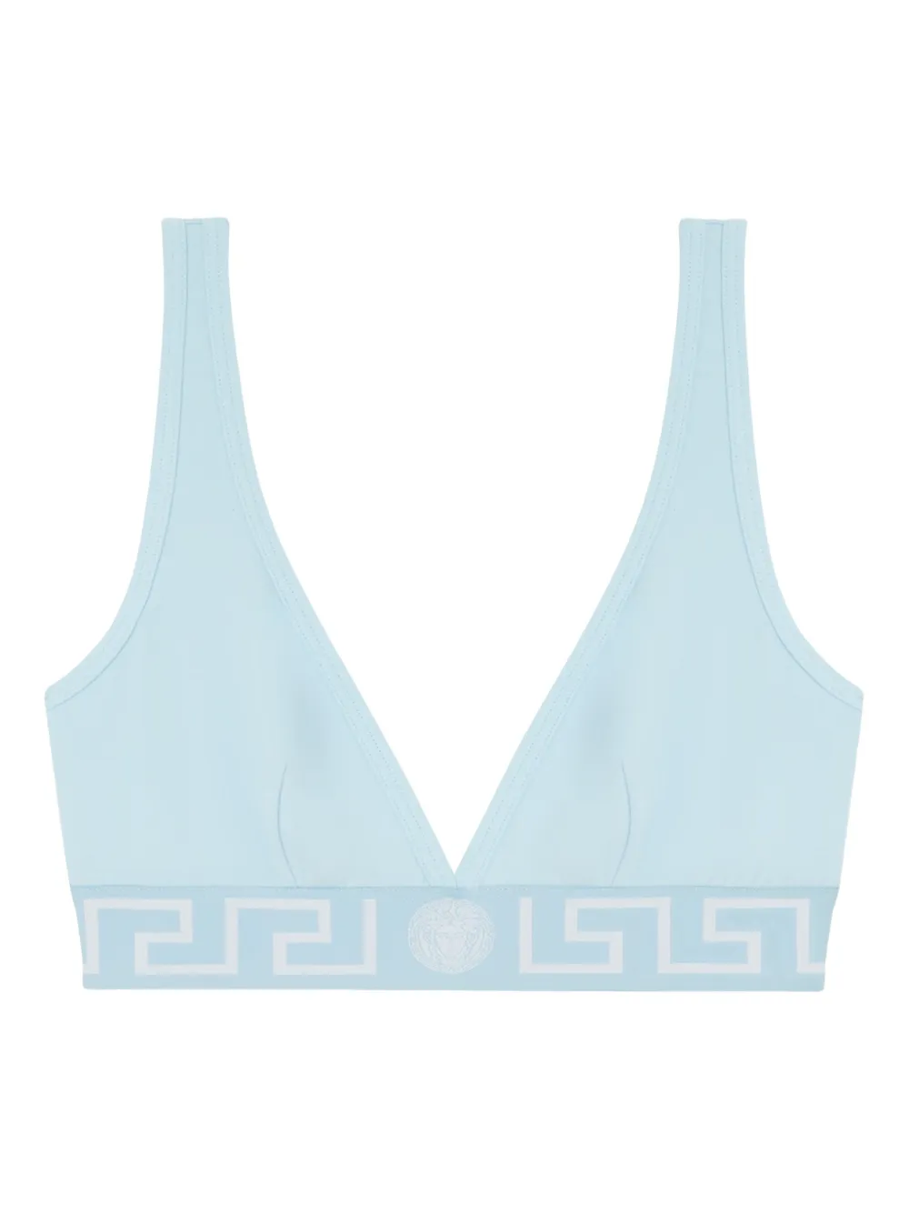 Versace Reggiseno a triangolo con bordo Greca - Blu
