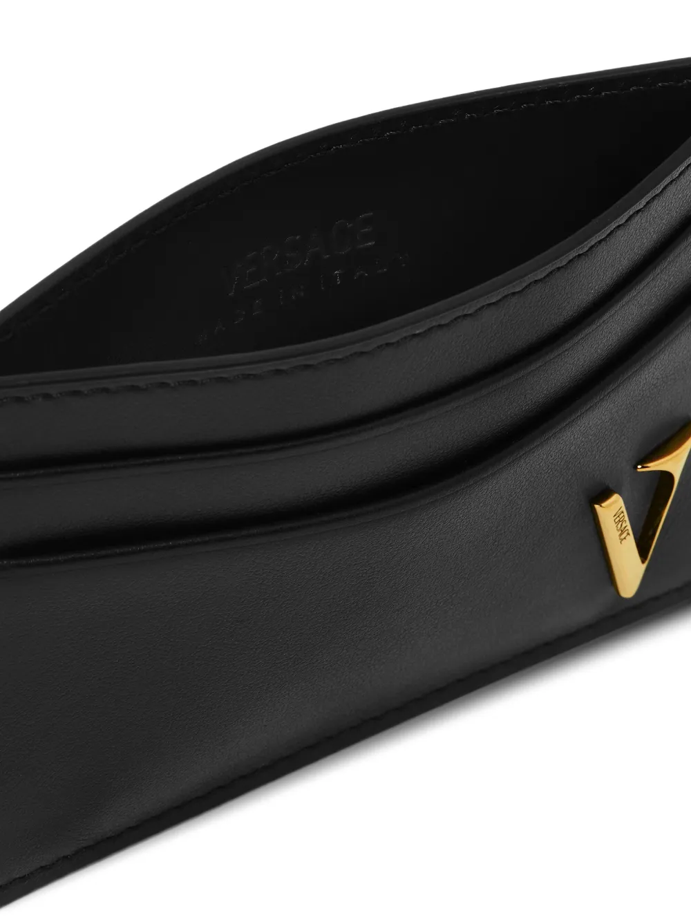  Versace Logo-plaque Cardholder - Black 