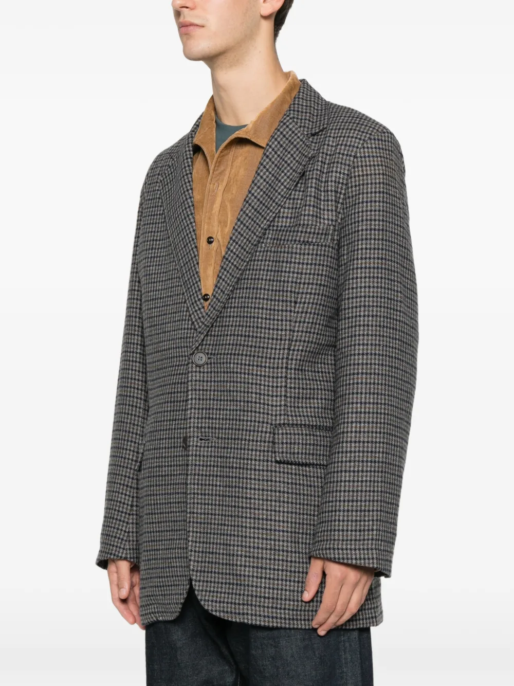 Universal Works Boston Houndstooth Blazer In Gray