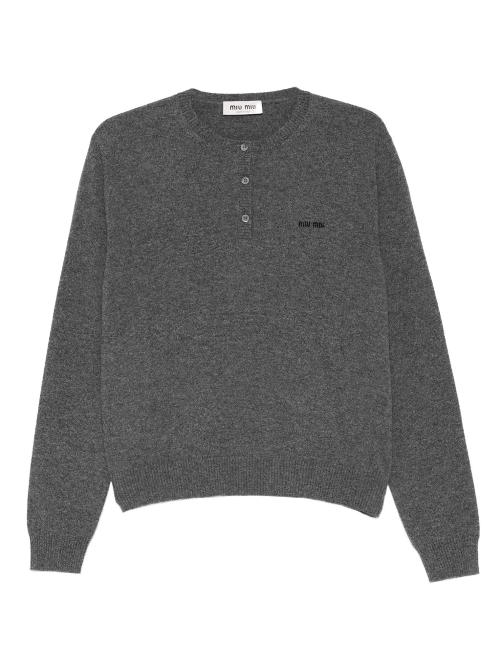 Miu Miu button logo sweater | Grey | Image 1