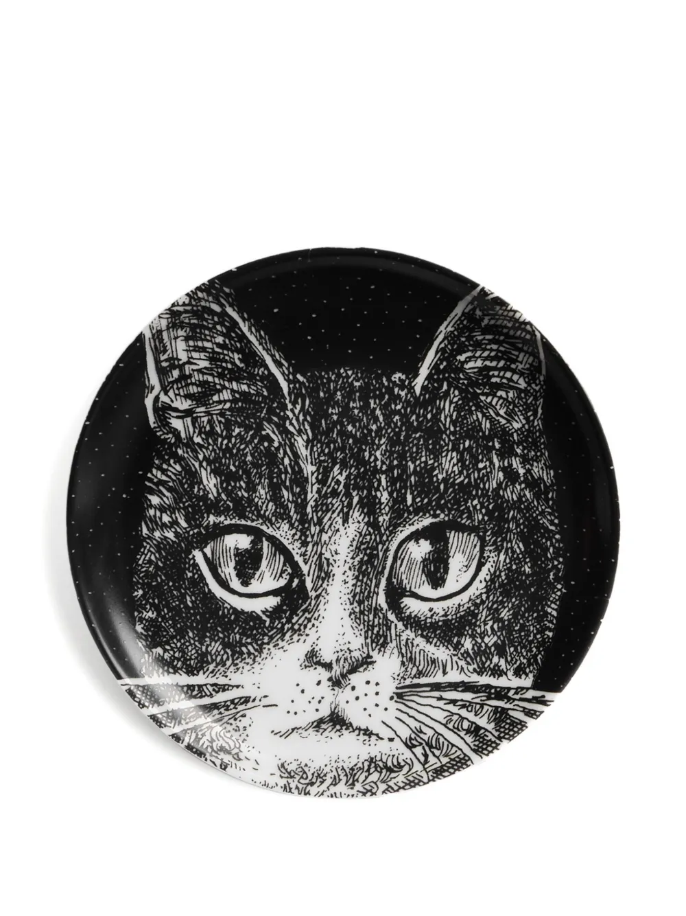 Fornasetti cat-print decorative plate | Black | Image 1